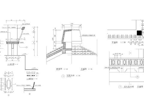  重檐亭子cad大样图 