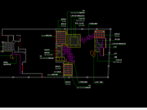  别墅庭院绿化cad平面图 