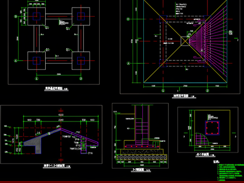  欧式廊架设计cad施工图 