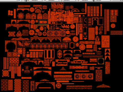  中式雕花cad图库 