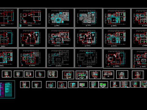  沈阳现代二层三居室住宅设计施工图 