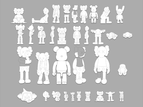  手办玩偶装饰品潮流摆件CAD图库 