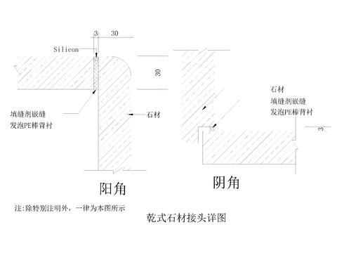  乾式石材接头节点大样详图 