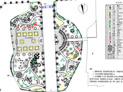  某村公園綠化工程cad施工圖 