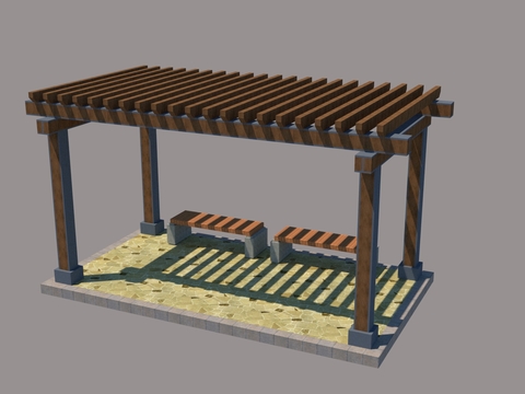  休闲亭廊cad平面图 