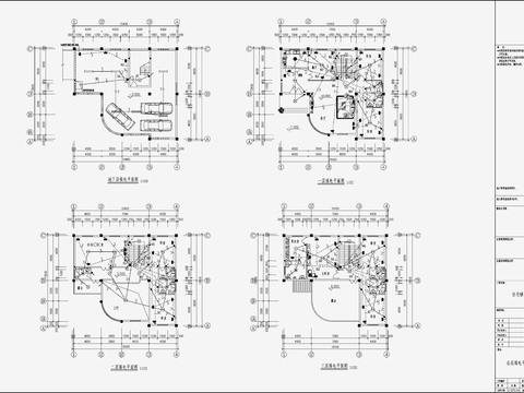  自建房建筑电气CAD施工图 