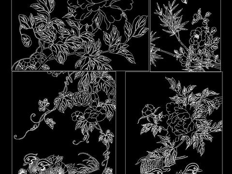  传统中式吉祥图案cad图库 