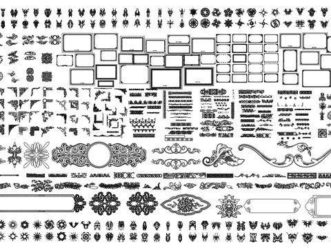 欧式雕花CAD图库 