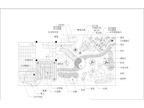  園林景觀綠化cad施工圖 