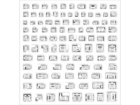  100个卧室cad图库 