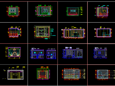  床头背景立面图 