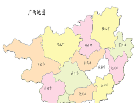  广西地图cad图库（带ps文件） 