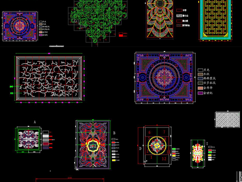  地面拼花cad图库 