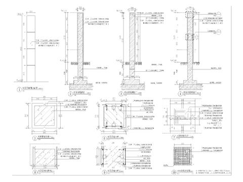  对景景墙详图cad大样图 
