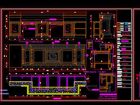  吧台接待台cad施工图 
