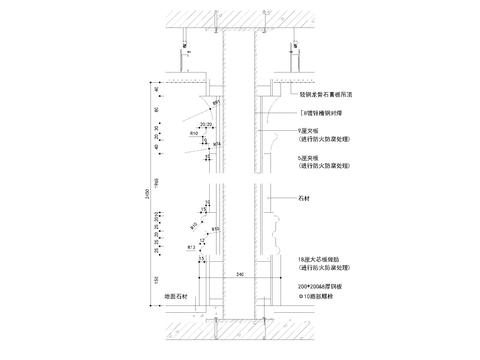  欧式石材圆柱剖面cad大样图 