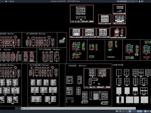  衣柜cad图库 