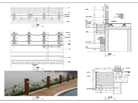  临湖驳岸挡墙cad大样图 