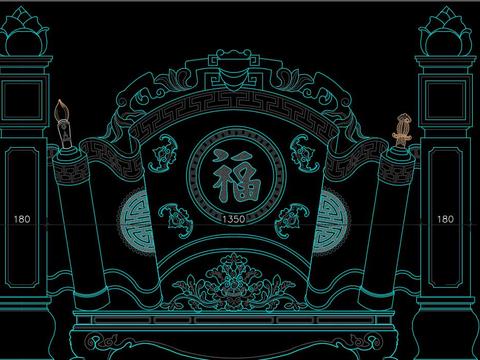  福禄墓碑CAD全集 