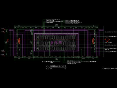  欧式景墙围墙cad详图 