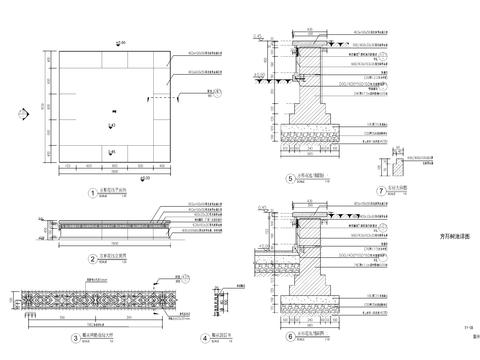  方形树池cad大样图 