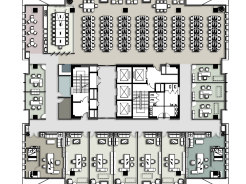  办公室平面cad施工图 