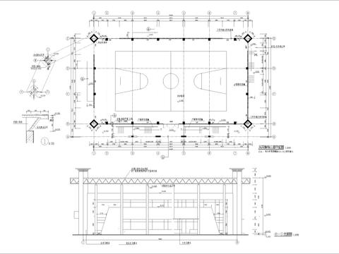  风雨操场建筑节点大样 