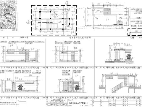  地下车库上人孔cad平面图 