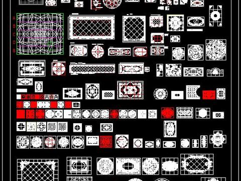 地砖大理石水刀拼花CAD图库 