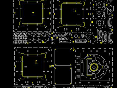 玩具模板激光雕刻cad图库 