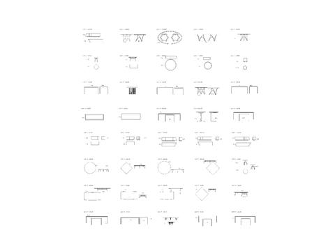  现代风格茶几cad图库 
