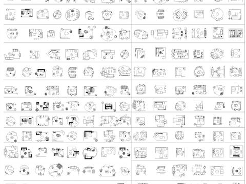  最新网红沙发茶几CAD图库 