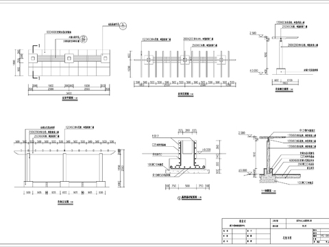  单臂花架节点CAD施工图 