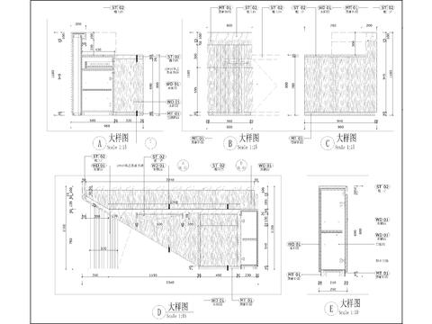  商业接待台cad大样图 