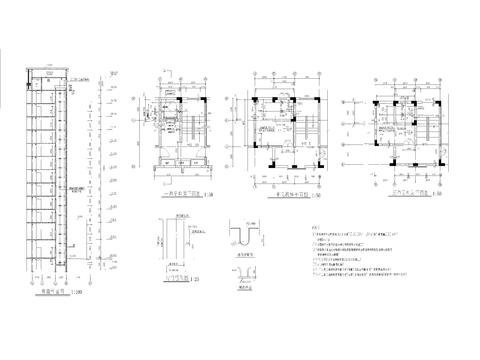  电梯间及井道详图 客梯货梯电梯井道cad大样图 