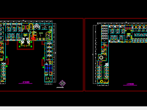  酒店洗浴中心cad平面图 
