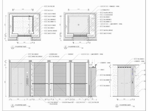  电梯厅及电梯轿厢CAD节点大样 