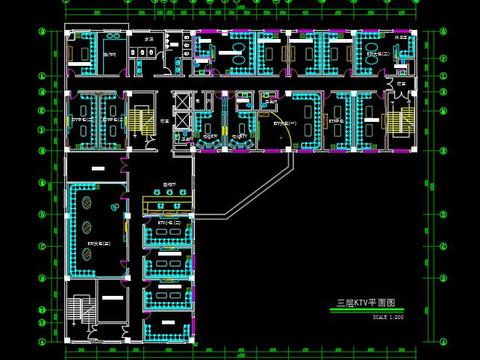  酒店KTV装饰设计cad施工图 