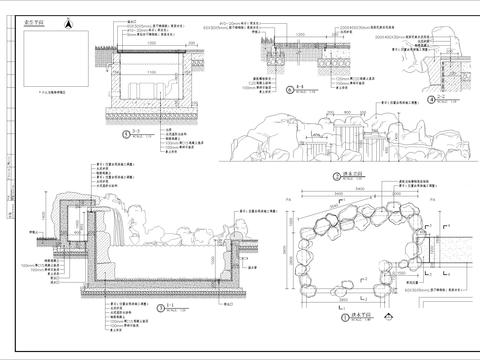  跌水CAD节点大样 