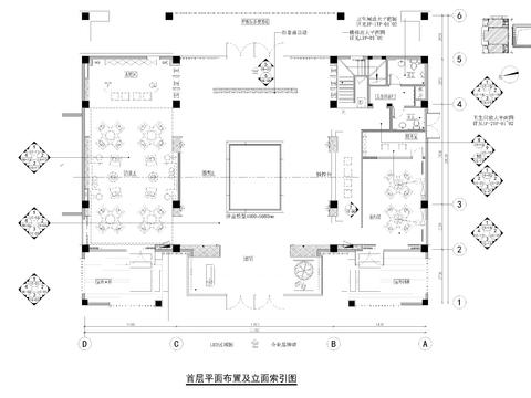  710㎡售楼处cad平面图 
