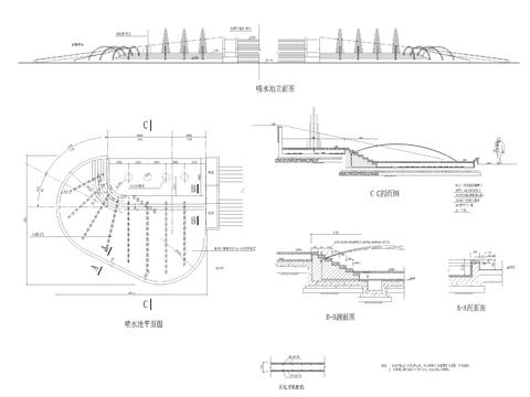  喷泉详图cad大样图 