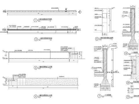  儿童活动场景墙详图cad大样图 