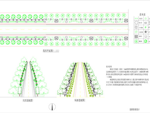  道路景观设计局部CAD平面图 
