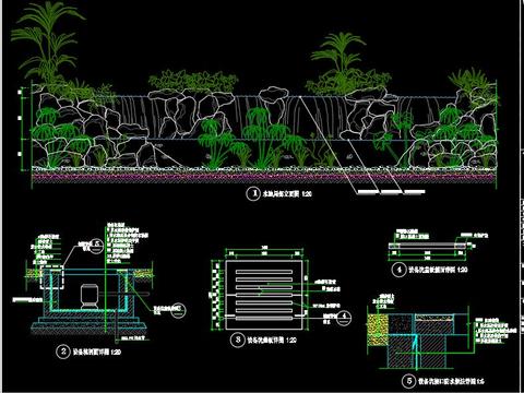  水池图库cad施工图 