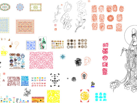  中式图案花纹CAD图库 