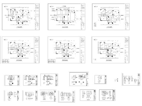  一套四室两厅一厨两卫住宅cad施工图 