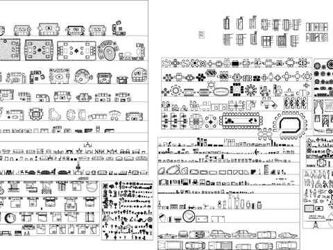  欧式平面CAD图块 