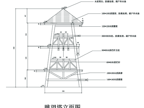  眺望塔建筑CAD施工图 