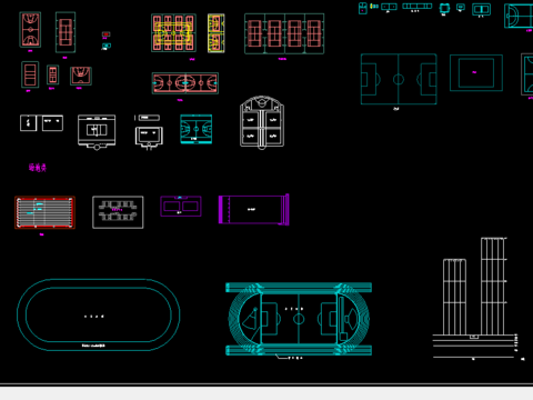  体育cad常用图块 