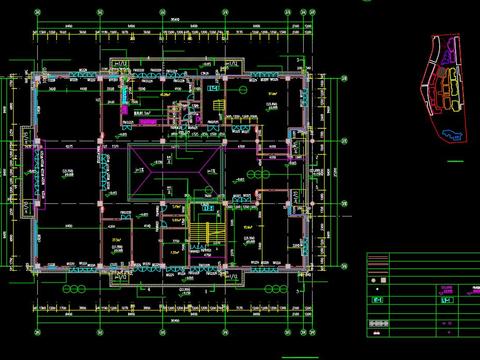  新中式會(huì)所建筑外觀cad施工圖 